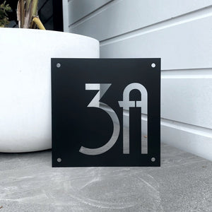 NZ made square house number sign by LisaSarah Steel Designs