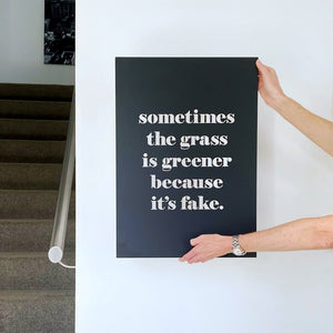 Sometimes the grass is greener because it's fake.  Entry way decor NZ made. 
