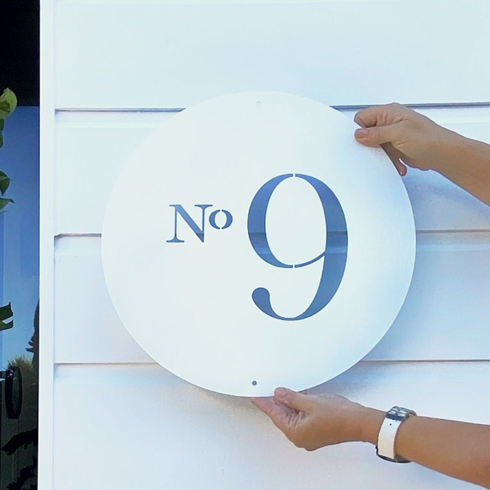 Mailbox NZ. Letterbox. Large circle house number sign NZ made