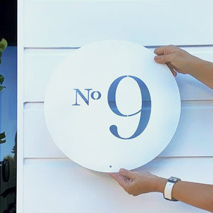 Large House Numbers & Letters NZ. Round white steel house number.  Australia