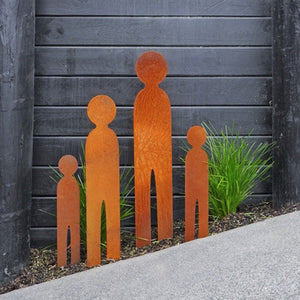 Waterproof garden art in corten steel.  Family, set of 4 by LisaSarah Steel Designs