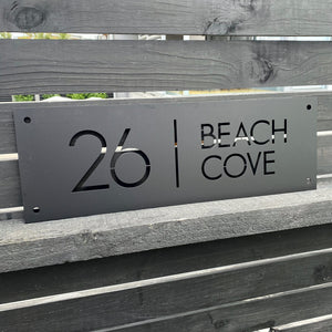Custom address sign (60cm x 20cm) LARGE - LisaSarah Steel Designs NZ