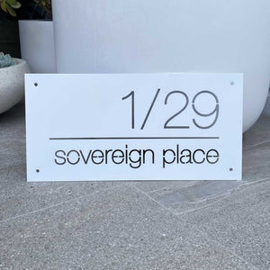 NZ white Address Signs NZ. Premium quality steel signs by LisaSarah. 