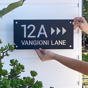 NZ made address sign by LisaSarah Steel Designs
