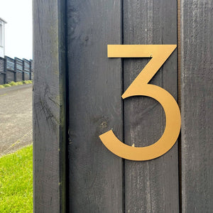 NZ large Gold House Numbers for house. 
