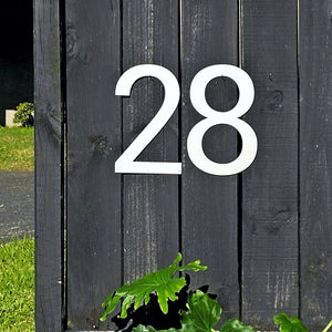 Stainless Steel House Numbers on Fence NZ. numbers statement NZ