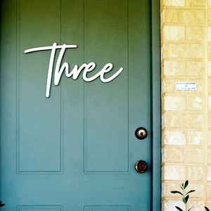 Modern House Number on front door of house by LisaSarah Steel Designs