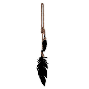 Hanging feathers REG (black) - LisaSarah Steel Designs NZ