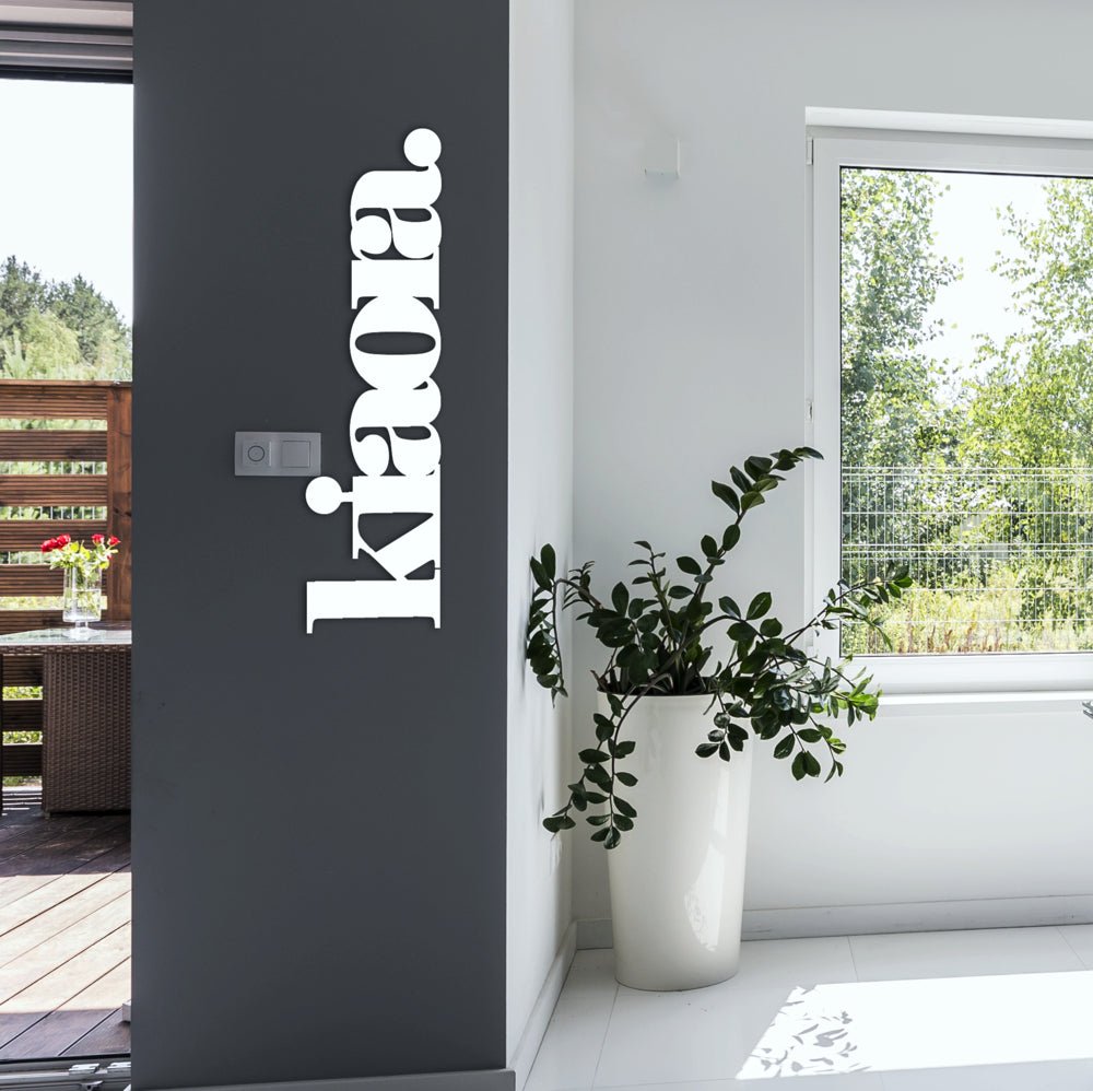 kia ora word (white) - LisaSarah Steel Designs NZ
