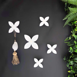 Outdoor Wall hook frangipani WHITE (set of 5) - LisaSarah Steel Designs NZ