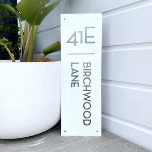 Vertical Custom address sign Large (60cm x 20cm) - LisaSarah Steel Designs NZ