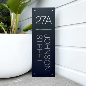 NZ Vertical address sign - LisaSarah Steel Designs NZ