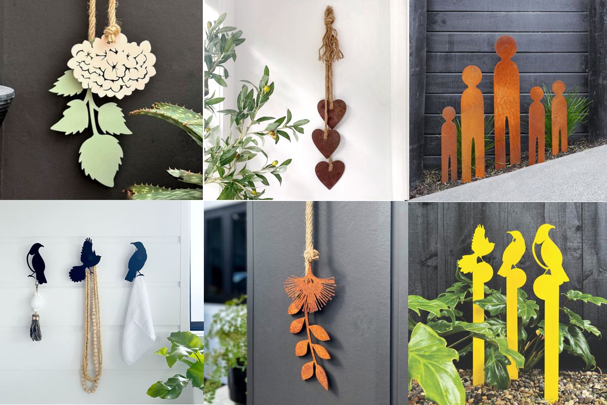 NZ-made garden ornaments and garden art, handcrafted metal outdoor decor for stylish New Zealand gardens