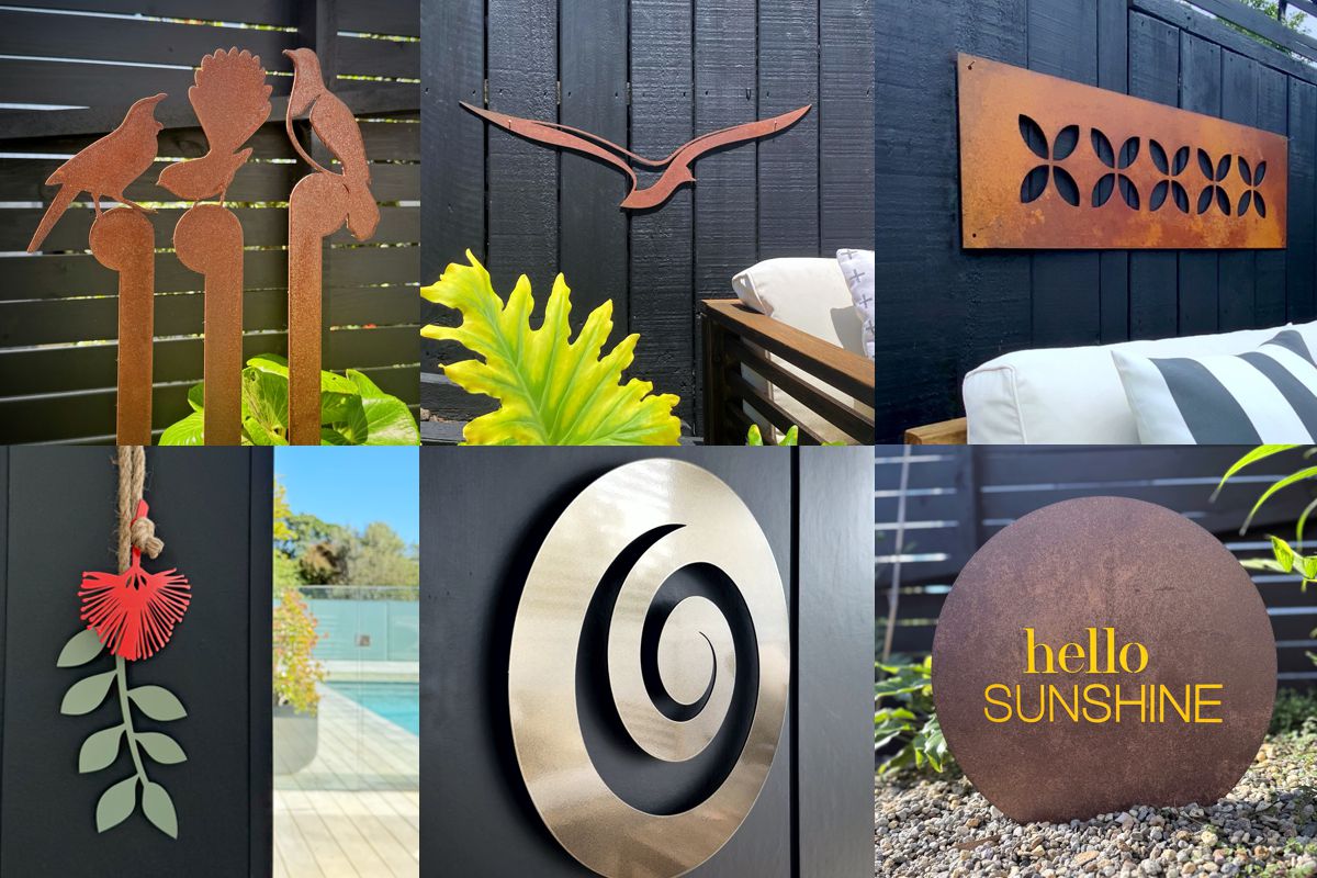 NZ-made metal wall art steel wall hanging designed for indoor and outdoor spaces