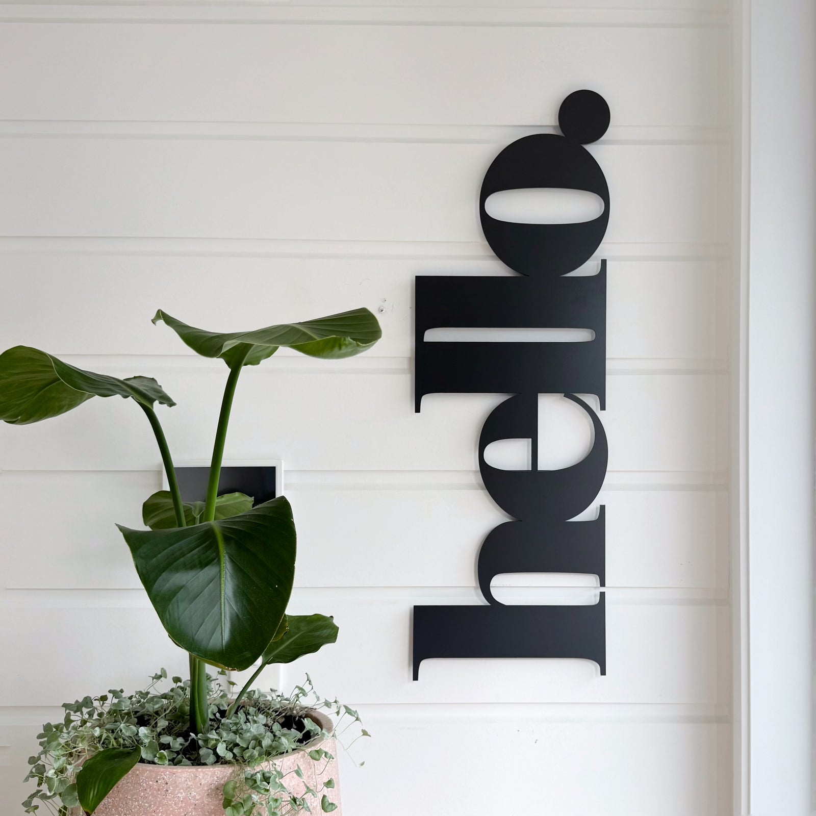 hello wall word | charcoal