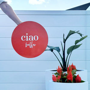 Italian Beach club artwork with orange accent