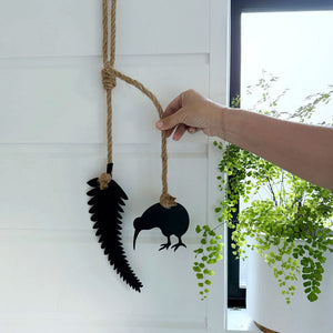 Kiwi and Silver Fern wall hanging by LisaSarah, NZ Gift