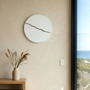 Wall Art, NZ artist, on entry way wall in modern coastal home in New Zealand