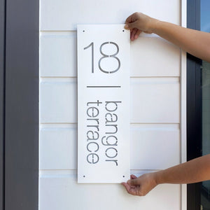 Address Sign - Vertical Large (60cm x 20cm)