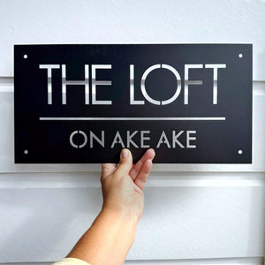 AirBNB coastal style house name sign nz personalised steel outdoor sign modern nz home decor