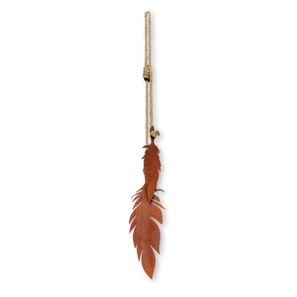 Corten feather wall hanging. Wall Decor by LisaSarah Steel Designs NZ