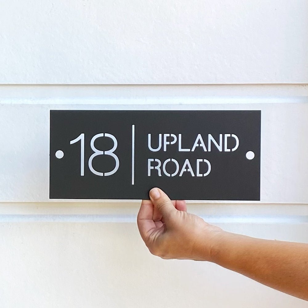 NZ marine grade brushed stainless steel address signs