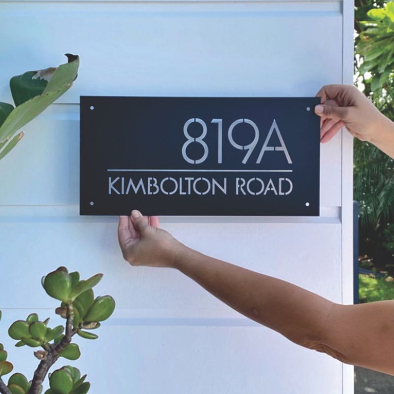 Custom made Address Sign and House Number Sign by LisaSarah Steel Designs in New Zealand.