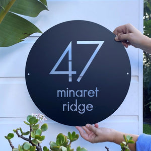 Modern House Number Address sign NZ