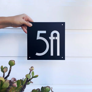 Square Mid Century Traditional House Number NZ
