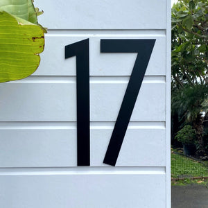 House Numbers on House, large decorative NZ made by LisaSarah Steel Designs