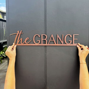 Custom property name sign for Air BNB in New Zealand