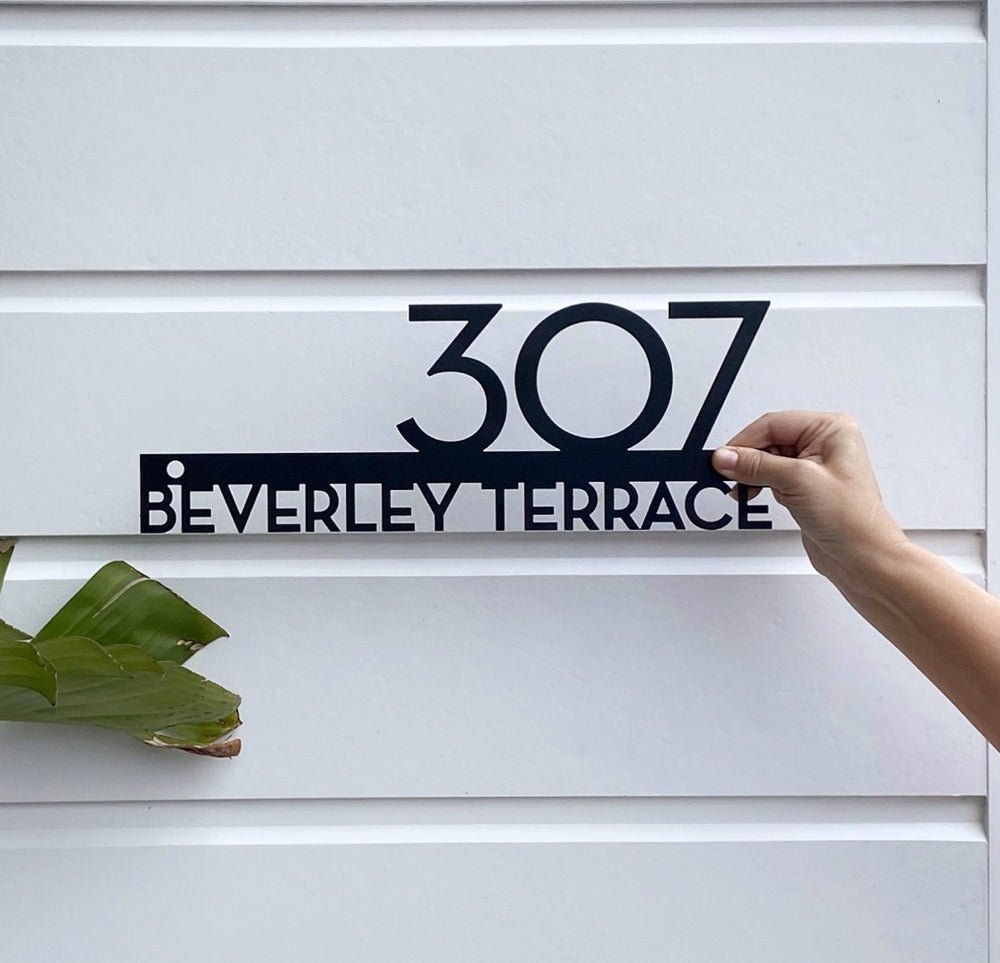 Mid century modern palm springs address sign. 