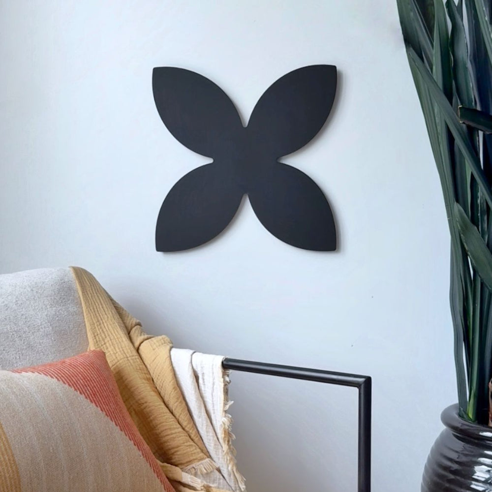 Modern black steel wall art for outdoors in New Zealand. 