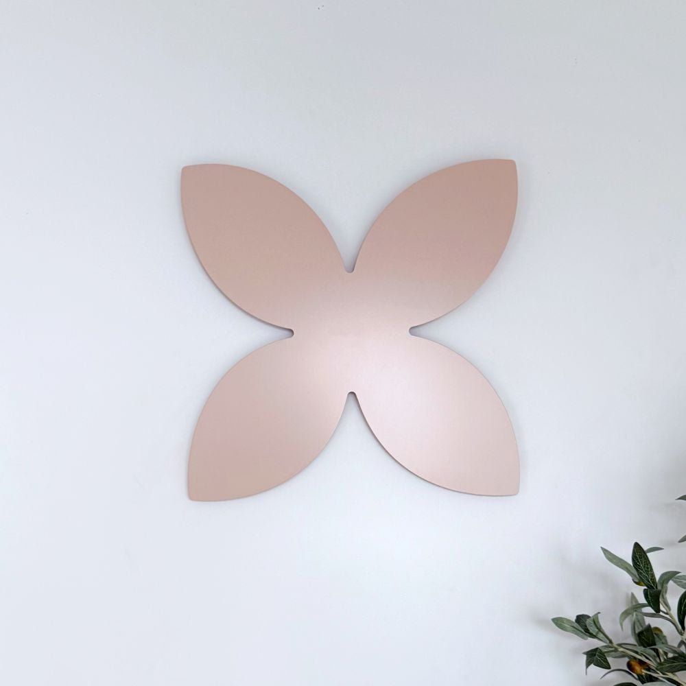 Blush pink frangipani wall art displayed in a stylish entryway