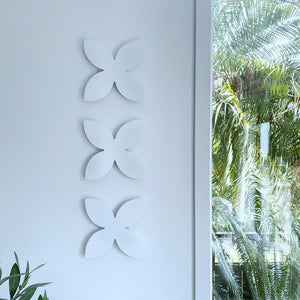 White Steel frangipani wall decor by LisaSarah Steel Designs. 