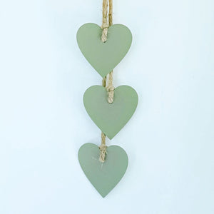 Close up of LisaSarah hearts hand tied wall decor