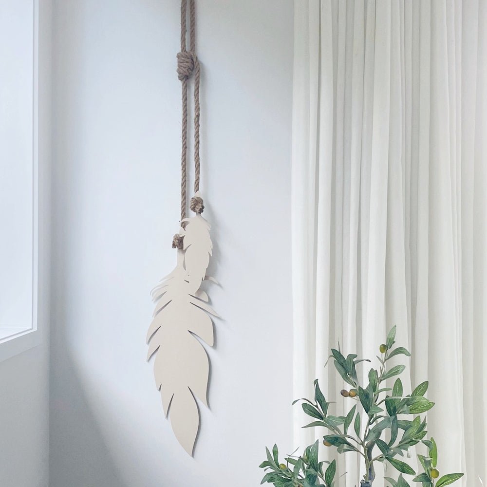 Feathers Wall Decor. NZ Art in vanilla / cream LisaSarah Steel Designs NZ