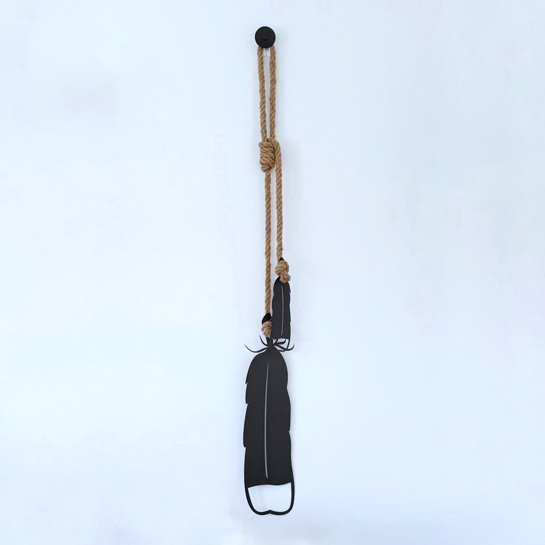Extra-large black steel Huia feather wall art – UV-resistant powdercoated NZ-made design by LisaSarah