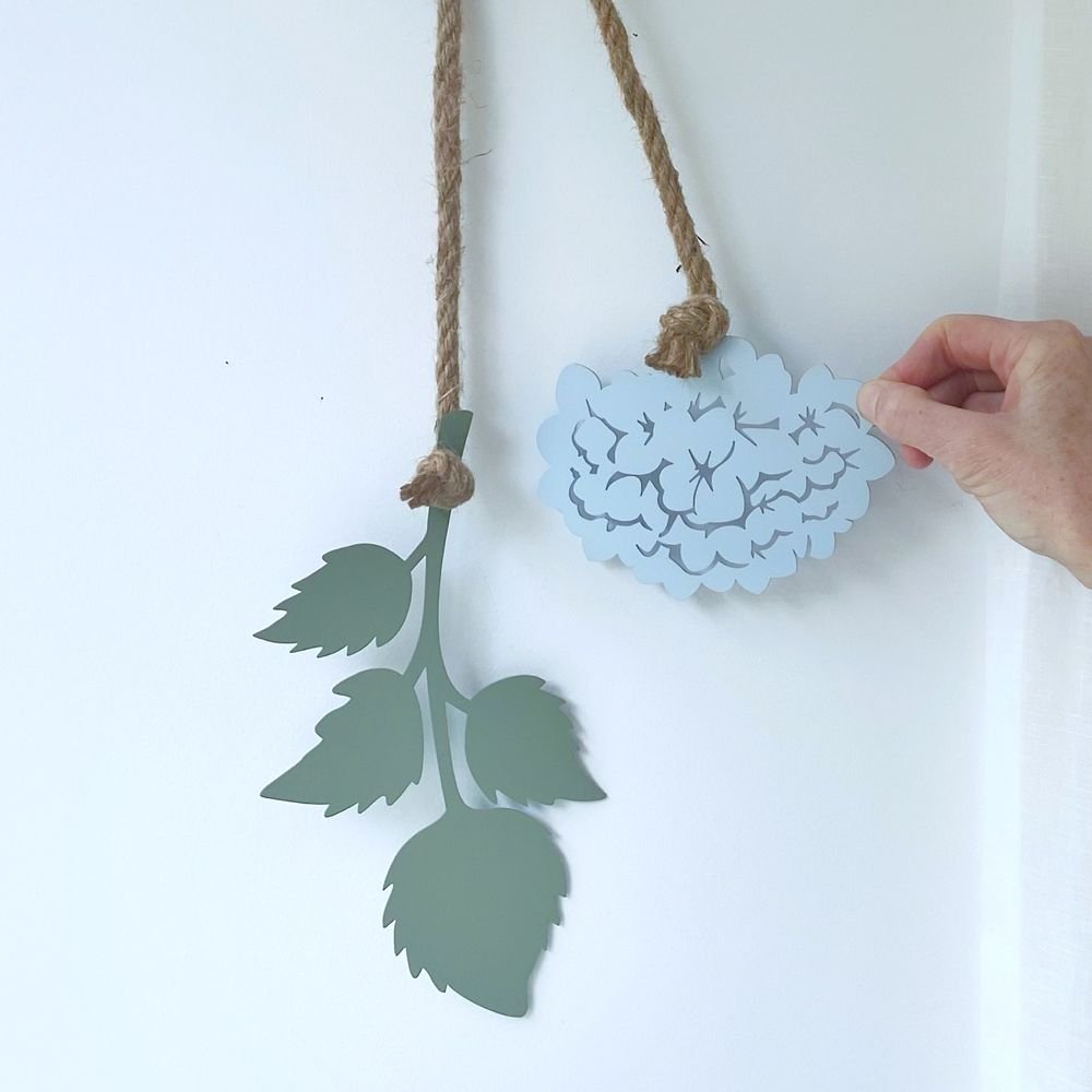 Hydrangea Pale blue home decor accessory.  NZ by LisaSarah Steel Designs