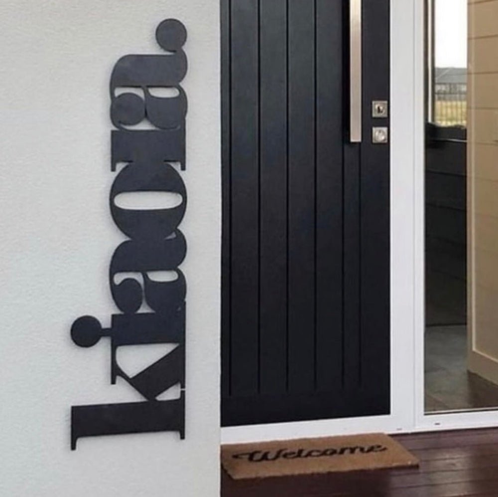 Kia Ora Wall Art word (black) - LisaSarah Steel Designs NZ