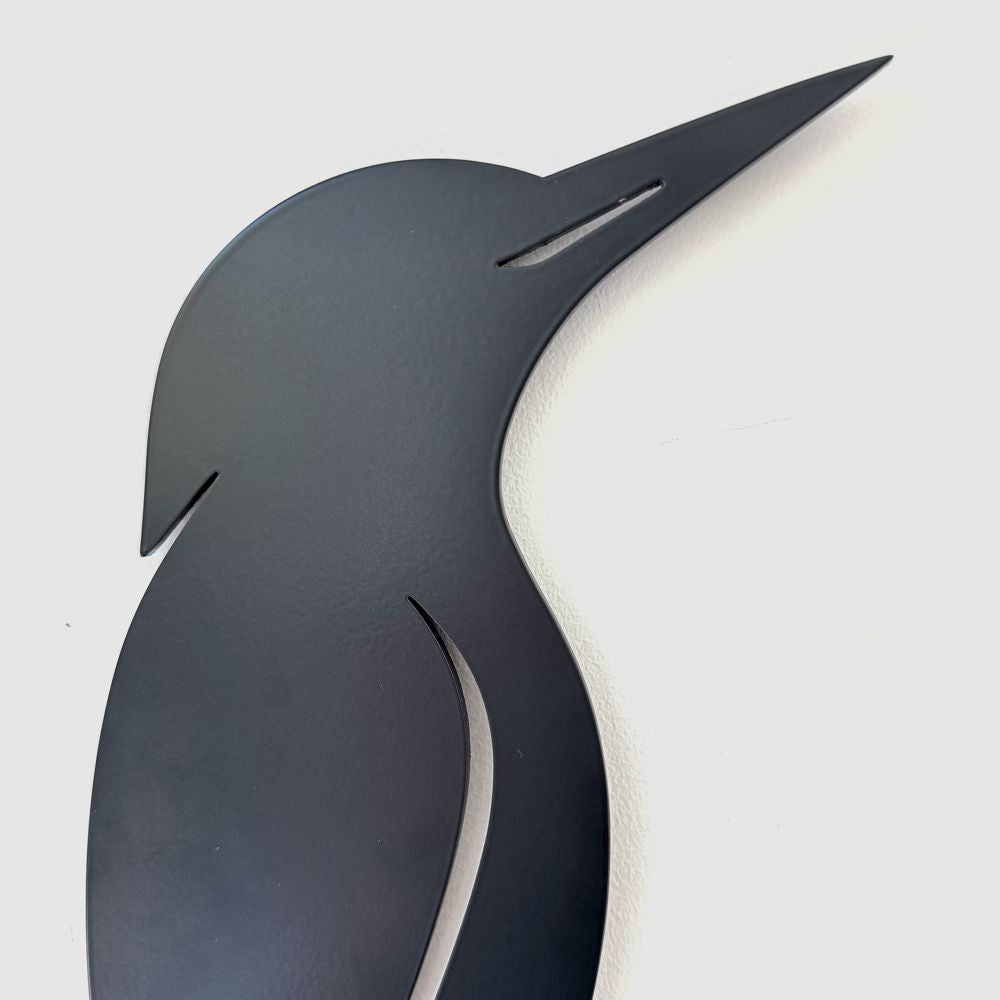 kingfisher & fish wall art | black