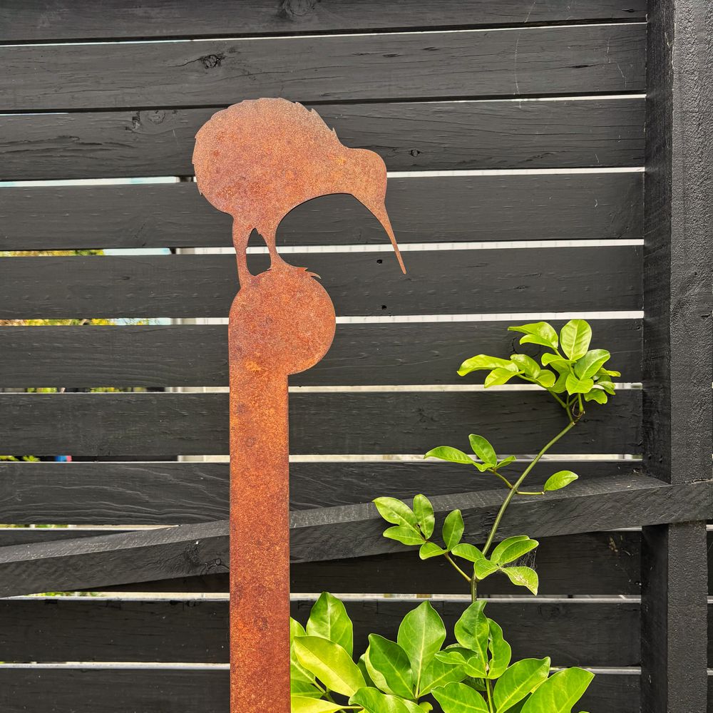 large kiwi garden sculpture corten steel garden art NZ