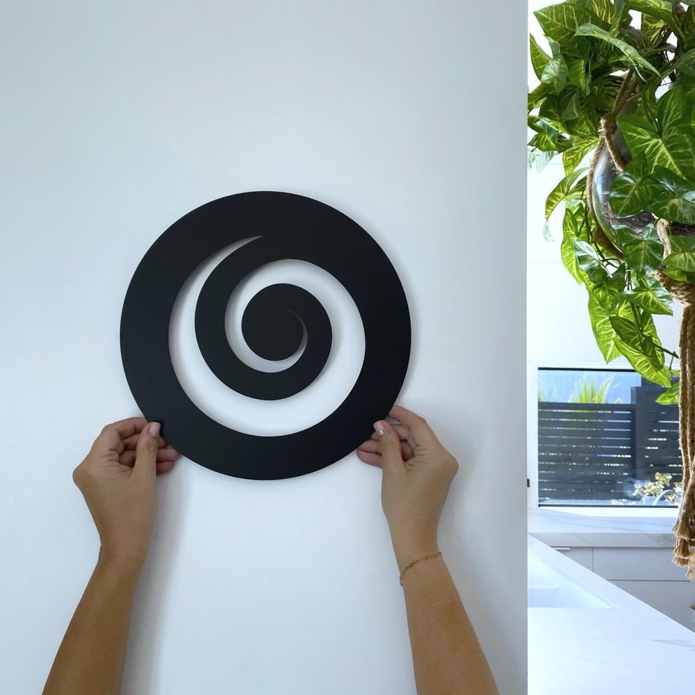 Koru Wall Art on kitchen wall.  New Zealand Decor Gift by LisaSarah Steel Designs. 