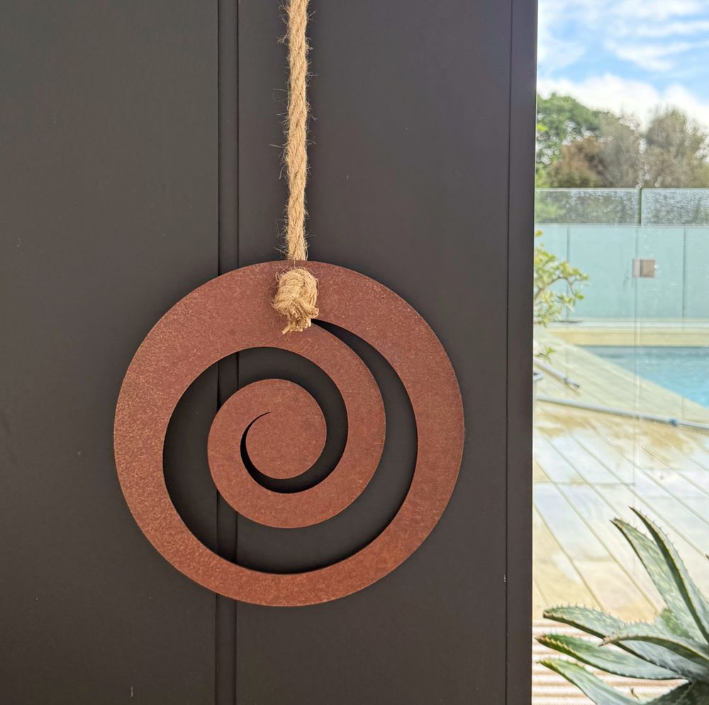 NZ Art or Gift of Māori Design Koru to send overseas  LisaSarah Steel Designs New Zealand