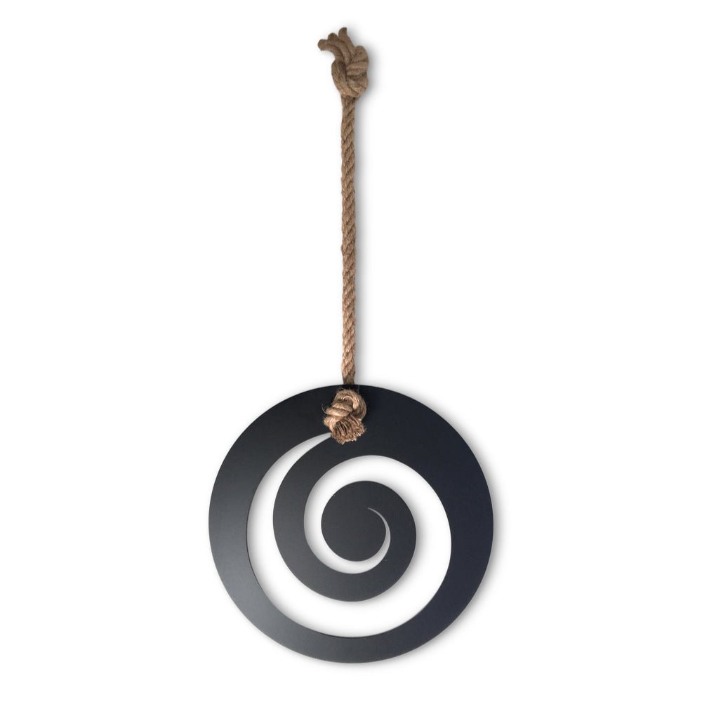 Large black steel koru design NZ Maori Wall art