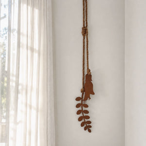 Kowhai wall art in corten steel in modern lounge in Auckland, New Zealand 