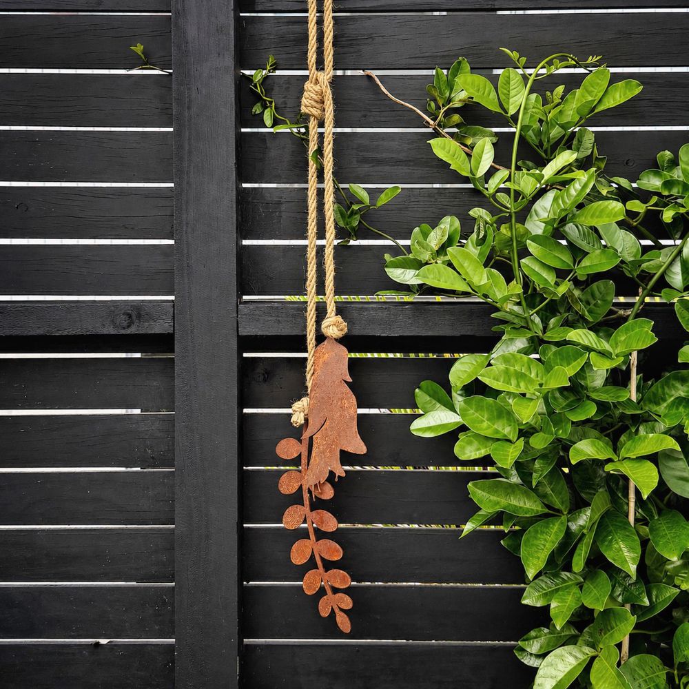 Kowhai Garden Fence Wall Art on NZ backyard