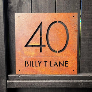 Modern Large Square Address sign for House NZ New Build by LisaSarah