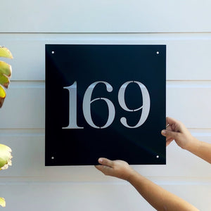 Large square house number or address sign.  Personalise to suit your home. 