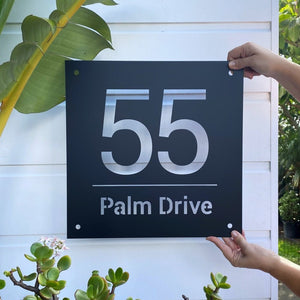 Australia Large Custom Made Modern Square Address Sign. 